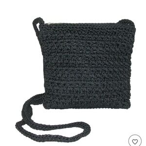 EXPRESS Black Crochet Vintage Full Zip Crossbody Bag NWOT